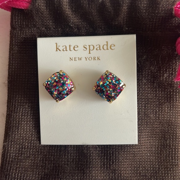 Kate Spade Stud Square Earrings Multicolor - Picture 3 of 4